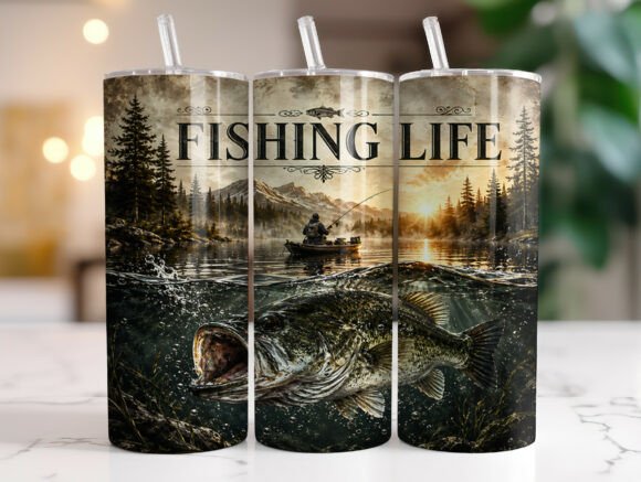 Bass Fishing 20oz Tumbler Wrap PNG: A Designer's Review