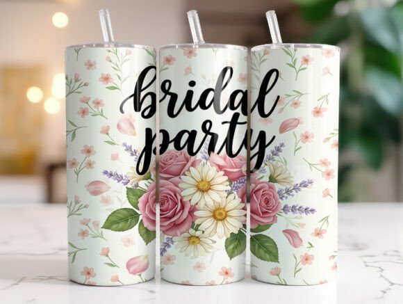 Bridal Party Pink Flowers Tumbler Wrap: A Designer's Review