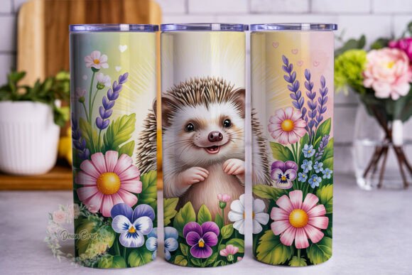 Cute Hedgehog Floral 20oz Tumbler Wrap Review