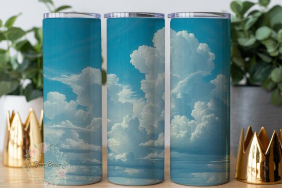 Dreamy Blue Sky Clouds 20oz Tumbler Wrap Review