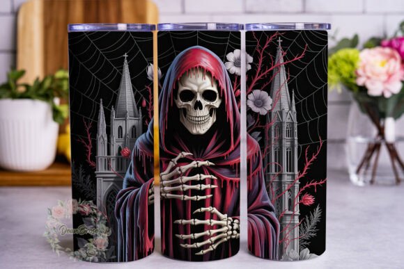 Gothic Reaper Skull 20oz Tumbler Wrap: A Designer's Review