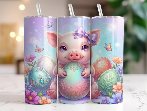 Pastel Easter Pig Eggs Spring Tumbler: A Designer's Review