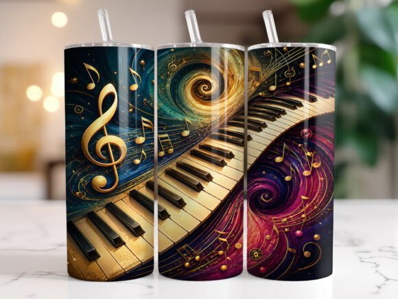 Piano Music Notes 20oz Tumbler Wrap PNG Review