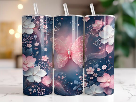 Pink Butterfly Floral 20oz Tumbler Wrap Review