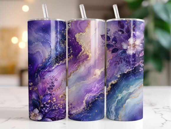 Purple Marble Floral 20oz Tumbler Wrap Review