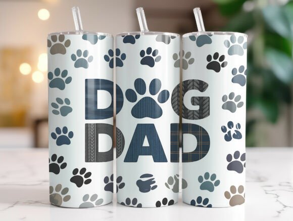 Review: 20oz Dog Dad Paw Print Tumbler Wrap PNG