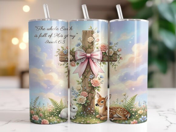 Review: Christian Easter Floral Tumbler Wrap PNG
