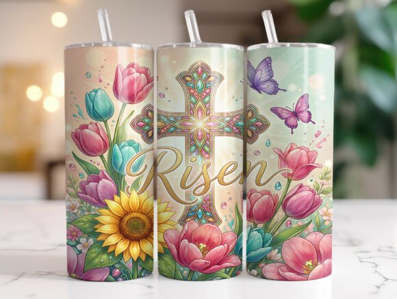Review: Christian Easter Risen Cross Tumbler PNG for Stitchers