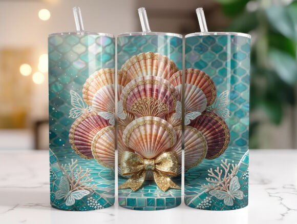 Review: Coquette Seashell 20oz Tumbler Wrap PNG for Stitchers