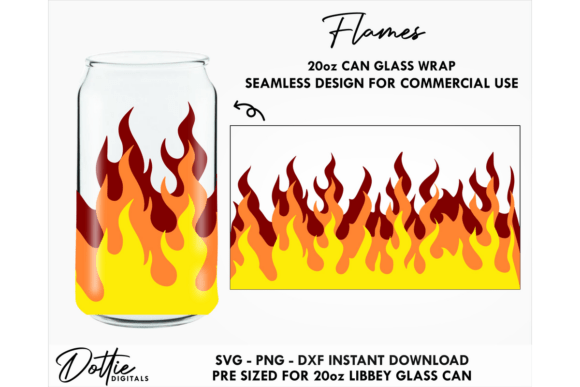 Review: Flames Fire 20oz Glass Can Wrap SVG for Stitchers
