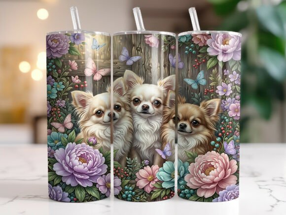 Review: Floral Chihuahua 20oz Tumbler Wrap PNG for Embroidery