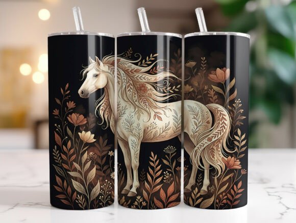 Review: Floral Horse Boho Tumbler Wrap PNG for Embroidery