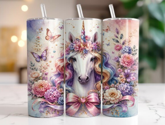 Review: Floral Magical Unicorn 20oz Tumbler Wrap Design