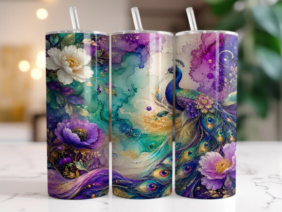 Review: Peacock Floral Watercolor Tumbler Wraps for Crafters