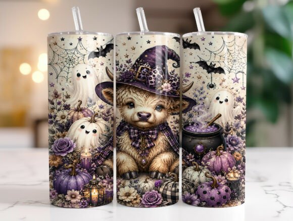 Review: Purple Witch Highland Cow Tumbler Wrap Design