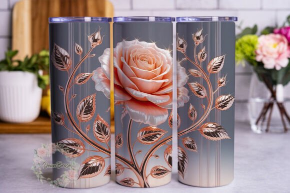 Rose Gold Floral Beauty 20oz Tumbler Wrap Review