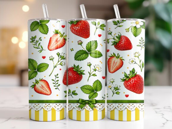 Strawberry Floral Pattern Tumbler Wrap: A Designer's Take