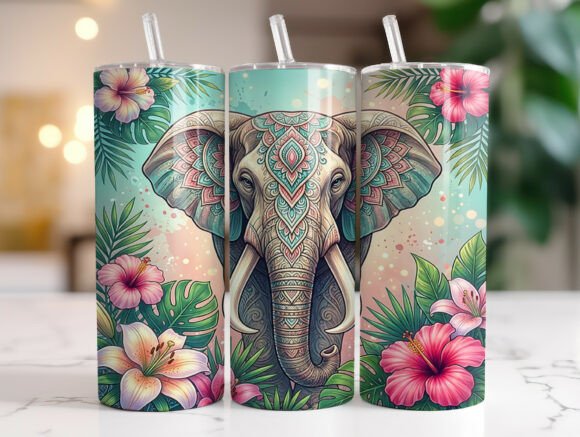 Tropical Boho Elephant Hibiscus Tumbler: A Designer's Review
